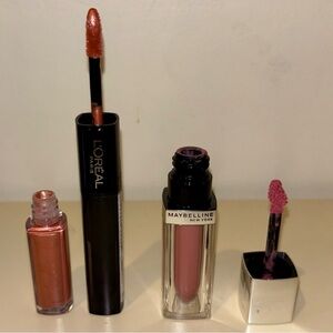 L'Oréal & Maybelline Women Makeup Lip Gloss Duo in Rose and Copper